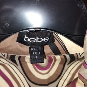 Bebe Brown and Cream Patterned Top